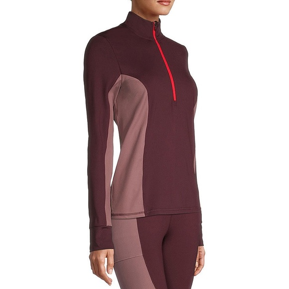 nwt S-XL Quick Dry coordinate jersey stretch leggings or top Burgundy Rose Taupe - Picture 16 of 16